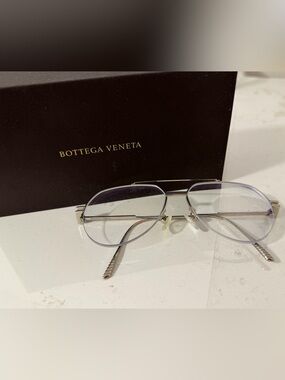 Bottega Veneta Silver Rimmed Eyeglasses